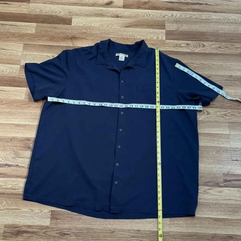 Men’s Island Passport Blue Short Sleeve Button Down Size XXL Chest Pocket EUC